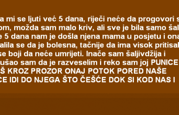 ŽENA MI SE LJUTI VEĆ 5 DANA, RIJEČI NEĆE DA PROGOVORI SA MNOM…