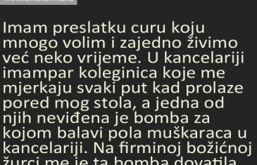 IMAM PRESLATKU CURU KOJU MNOGO VOLIM I ZAJEDNO ŽIVIMO VEĆ NEKO VRIJEME. U KANCELARIJI IMAM PAR KOLEGINICA KOJE ME…