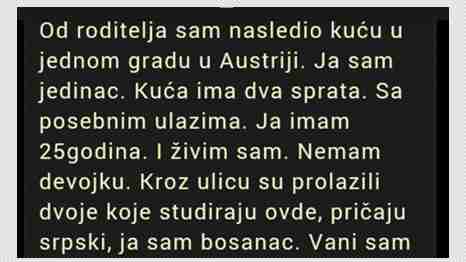 Od roditelja sam naslijedio kuću u jednom gradu u Austriji…