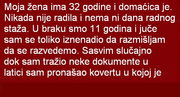 MOJA ŽENA IMA 32 GODINE I DOMAĆICA JE