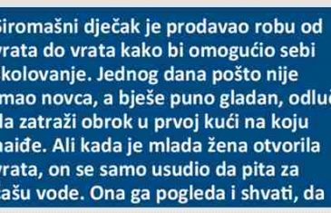 Siromašni dječak je prodavao robu od vrata do vrata…