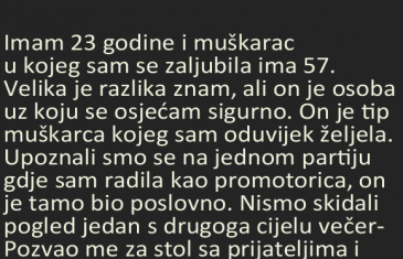 Imam 23 godine i muškarac u kojeg sam se zaljubila ima 57. Velika je razlika znam, ali on je osoba uz koju se osjećam sigurno