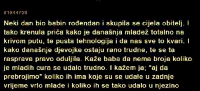 ISPOVIJESTI: Neki dan bio babin rođendan i skupila se cijela obitelj. I tako krenula priča kako je današnja mladež…