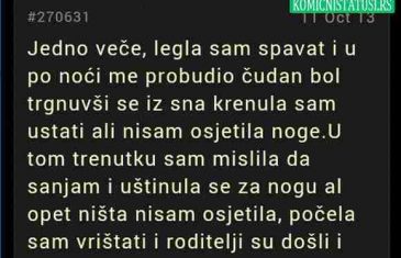 LEGLA SAM SPAVATI I U PO NOĆI ME PROBUDIO ČUDAN BOL…